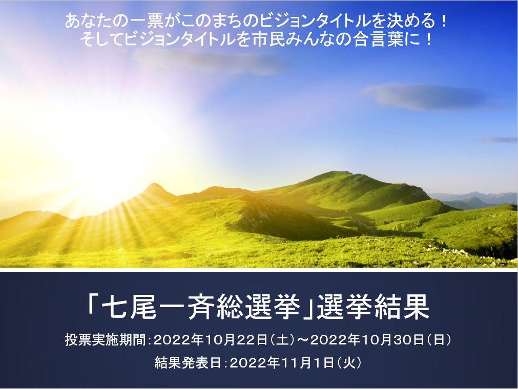 「七尾市民一斉総選挙」の投票結果をお知らせします！